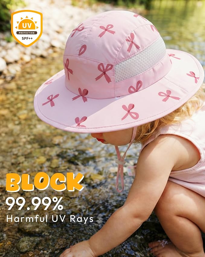 HONGTEYA 2 Pack Baby Sun Hat Infant Toddler Boys Girls Sun Protection Bucket - Image 3