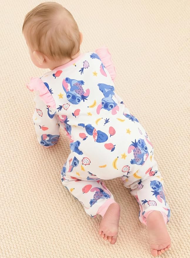 Disney Stitch Princess Minnie Winnie Marvel Baby Girls Ruffle Long Sleeve - Image 3