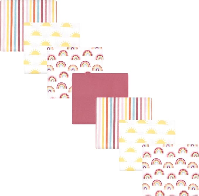 Hudson Baby Unisex Baby Cotton Poly Flannel Receiving Blankets Bundle, Sunshine by HudsonBaby