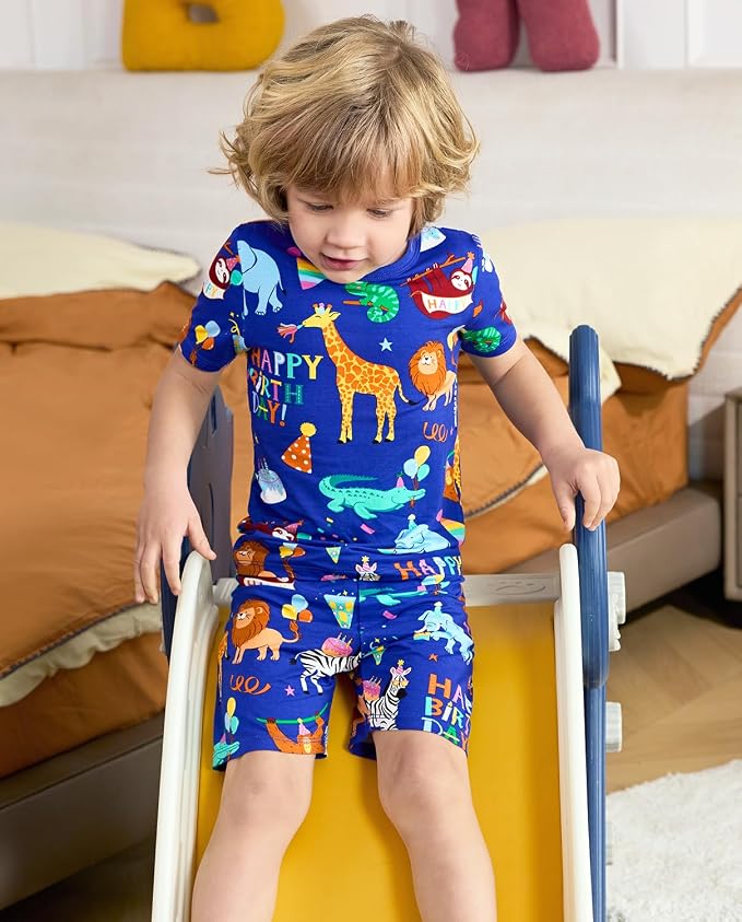 babee Reshinee Bamboo Viscose Toddler Boys Pajamas Set, Short Sleeve Kids - Image 8