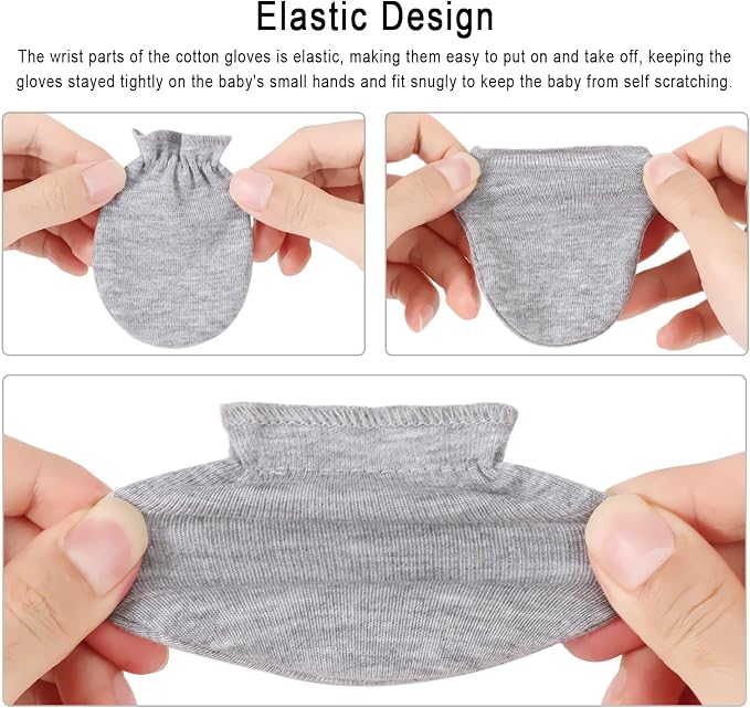 BQUBO Baby Mittens No Scratch Cotton Newborn Infant Glove Soft Skin-friendly - Image 6
