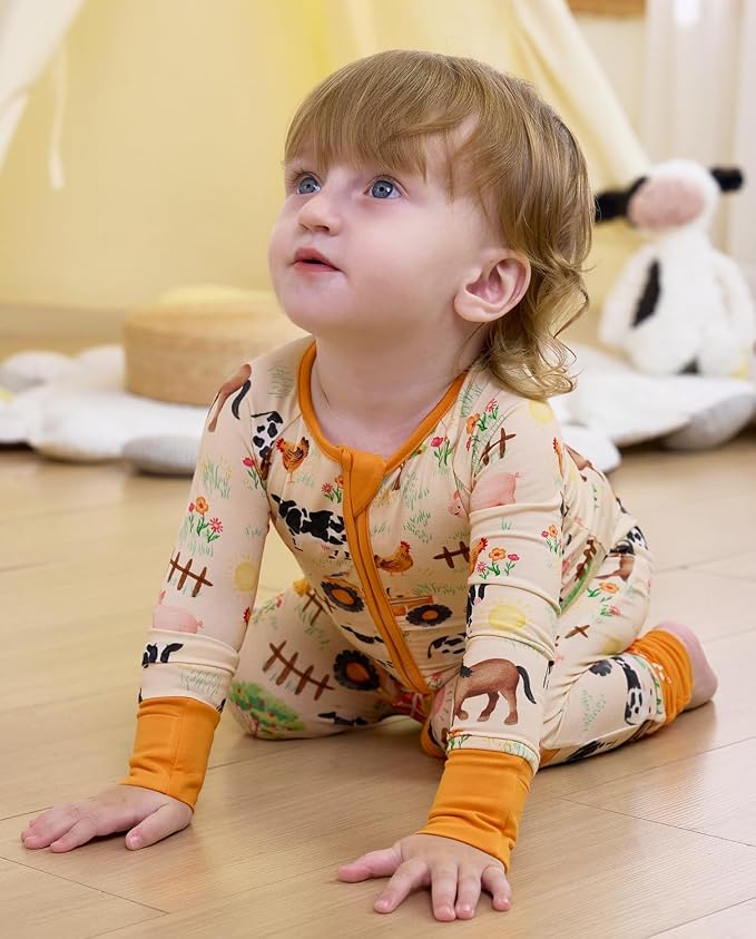 babee Reshinee Bamboo Viscose Baby Footie Pajama, Zipper Sleeper Boys Girls | - Image 9