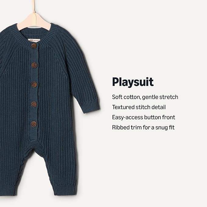 Amazon Essentials x Sofia Grainge Unisex Babies' Cotton Knit Playsuit - Image 3