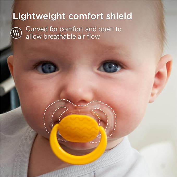 Smilo Baby Pacifier with Orthodontic Design for Healthy Dental Development - Stage 3 for Babies 9+ Months - Pack of 3X 100% Silicone Pacifiers BPA Free - Green