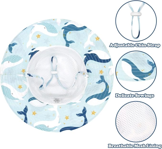 Sarfel Baby Sun Hat Summer Baby Boy Hats UPF 50+ Sun Protection Toddler Hat - Image 2