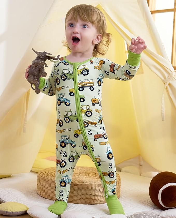 babee Reshinee Bamboo Viscose Baby Footie Pajama, Zipper Sleeper Boys Girls | - Image 3