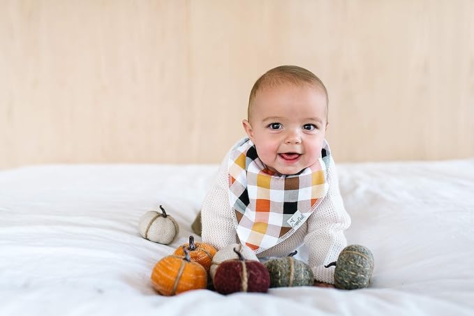 Copper Pearl Baby Bandana Drool Bibs for Drooling and Teething 4 Pack Gift Set, Holiday