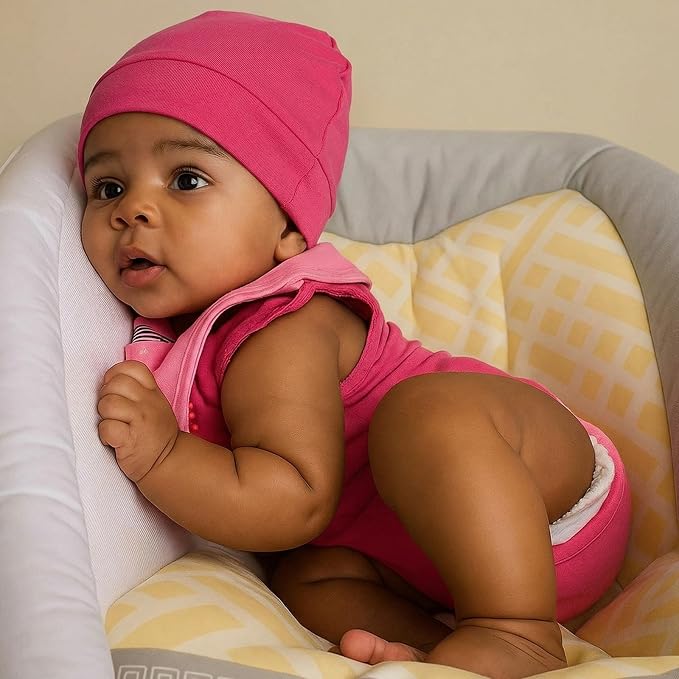 6 Pack Satin Lined Baby Beanie Newborn - Image 5