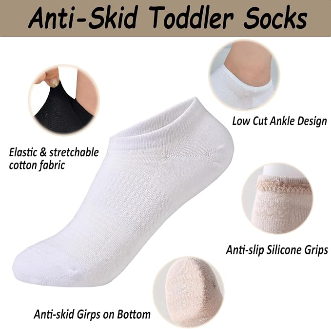 Toddler Little Girls Boys No Show Socks Cotton Low Cut Socks - Image 4