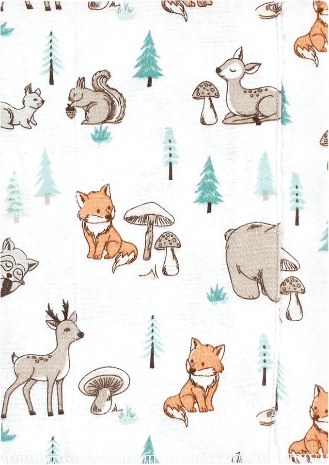 Luvable Friends Hudson Baby Flannel Burp Cloths 7pk, Forest Animal Friends - Image 2