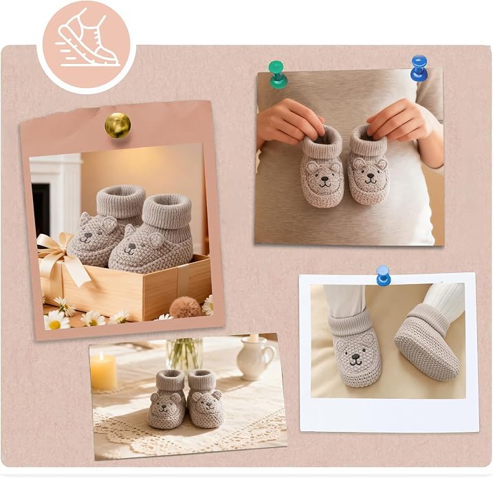 Newborn Shoes Knit Soft Baby Sock Booties - Image 6