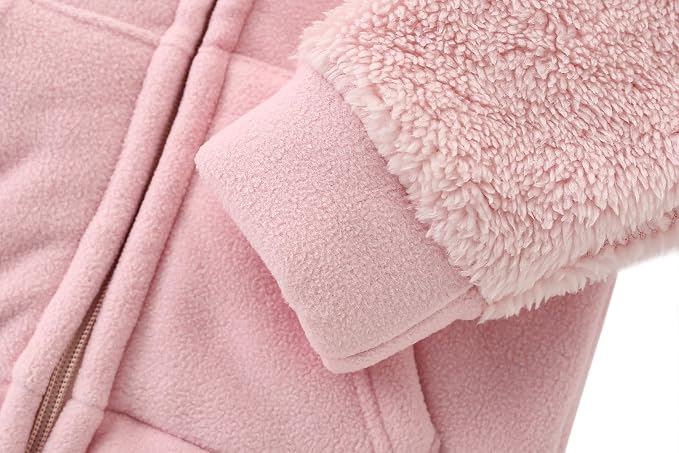 Toddler Winter Coats Baby Boys Girls Fuzzy Sherpa Fleece Jackets - Image 4
