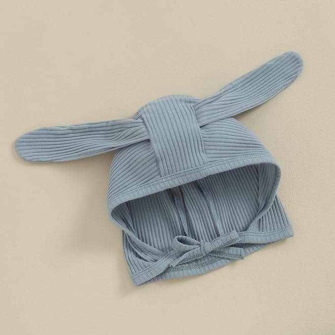 Newborn Baby Boy Girl Romper Easter Outfits Bunny Ear Hoodie Button Onesie - Image 4