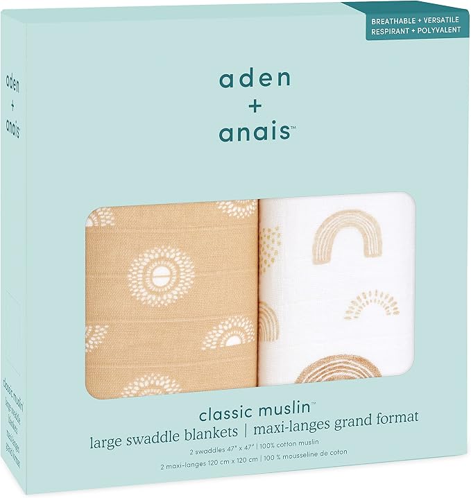 aden + anais Swaddle Blanket, Boutique Muslin Blankets - Image 3