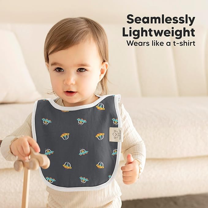 8-Pack Baby Bibs for Boys, Girls - Pullover Bibs for Drooling Teething Baby Girl & Boy Toddler, Newborn, Soft & Absorbent, Cute Colors, Large Torso Coverage Keep Infant Clean & Dry (Cosmo)