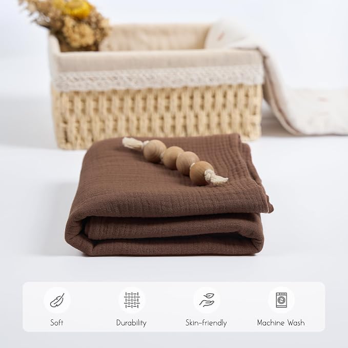 Meracorallo Muslin Swaddle Blanket, 100% Cotton Receiving Blanket - Image 4
