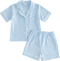FULA-bao Toddler Baby Boy Girl Cotton Pajamas Set Striped Short Sleeve Button by FULA-bao