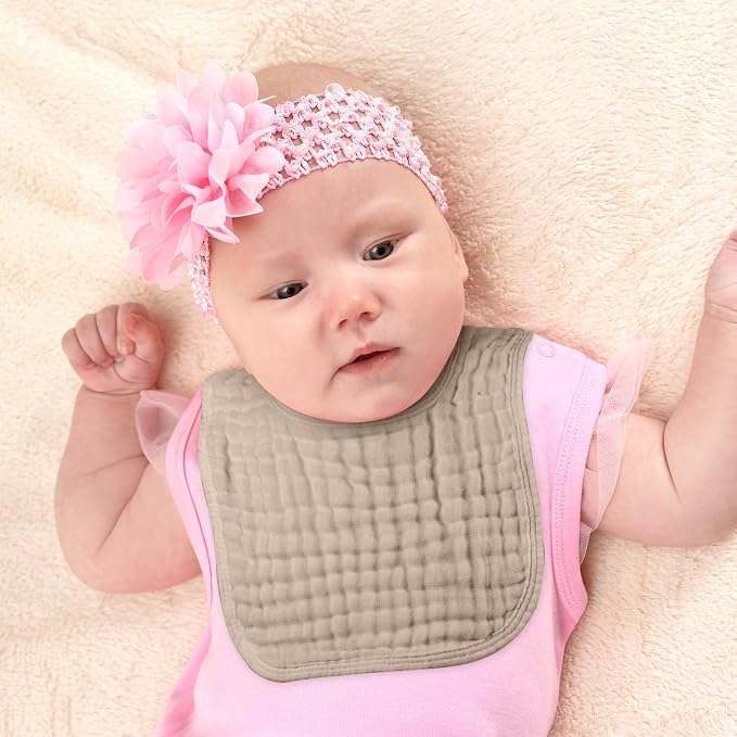 Tallew 8 Pack Muslin Burp Cloths and Baby Bibs - Image 4