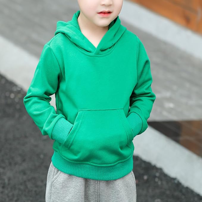 Baby Kids Boy Girl Solid Casual Pocket Hoodie Sweatershirt Long Sleeve Pullover - Image 2
