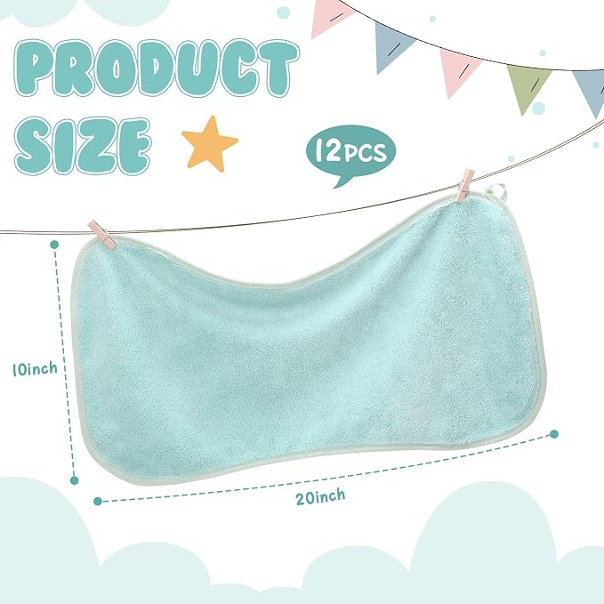 Hahafelt 12 Pack Green Baby Burp Cloths - Image 2