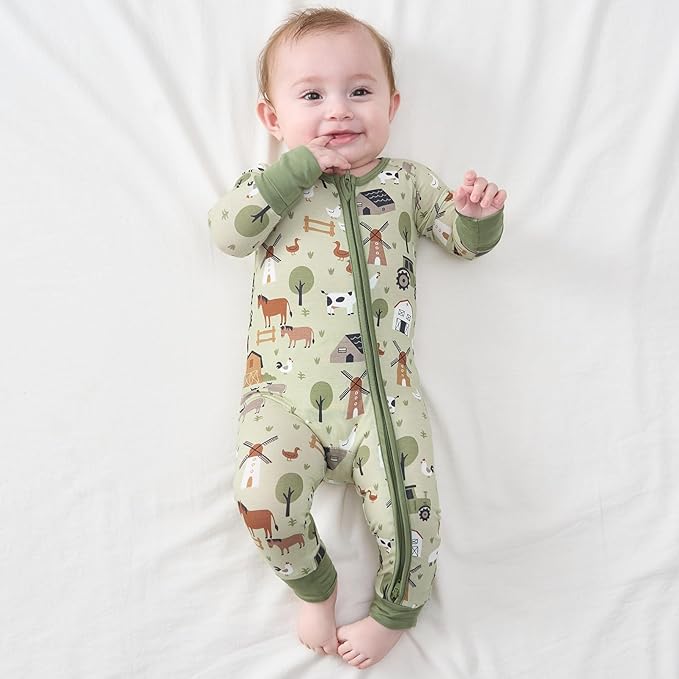 pureborn Baby Infant Boys Girls Sleeper Snug Fit Viscose from Bamboo Pajamas 0-24 Months