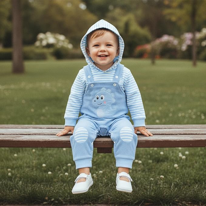 Infant Baby Boy Fall Winter Clothes Outfit Hooded Long Sweatshirt Pant Set - Image 4