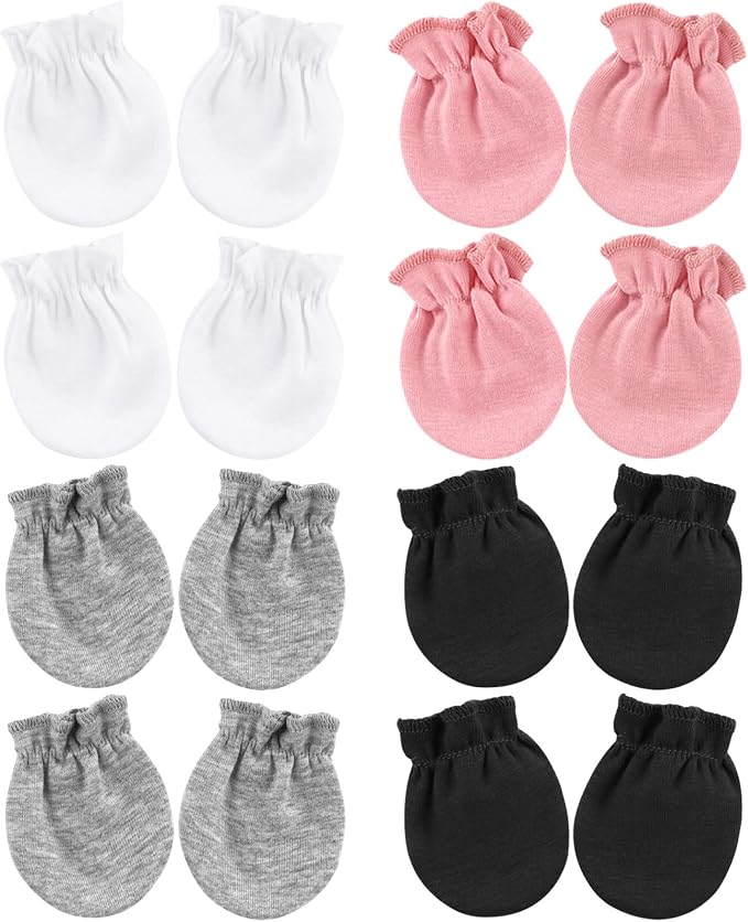 BQUBO Newborn Infant Toddler Mittens No Scratch Cotton Elastic Wrist Gloves by DRESHOW