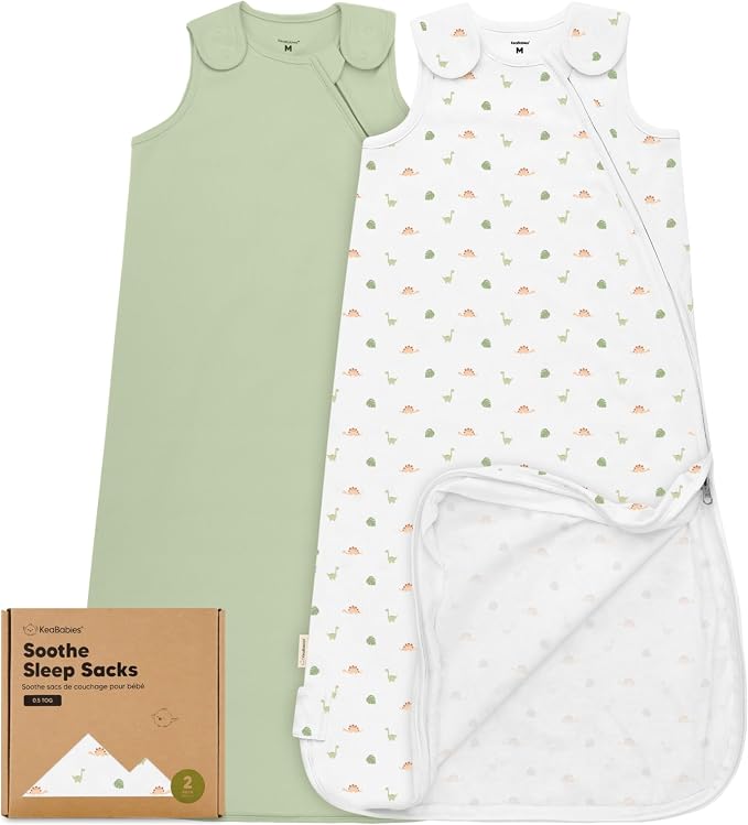 2-Pack Organic Baby Sleep Sacks, 100% Cotton 0.5TOG by KeaBabies
