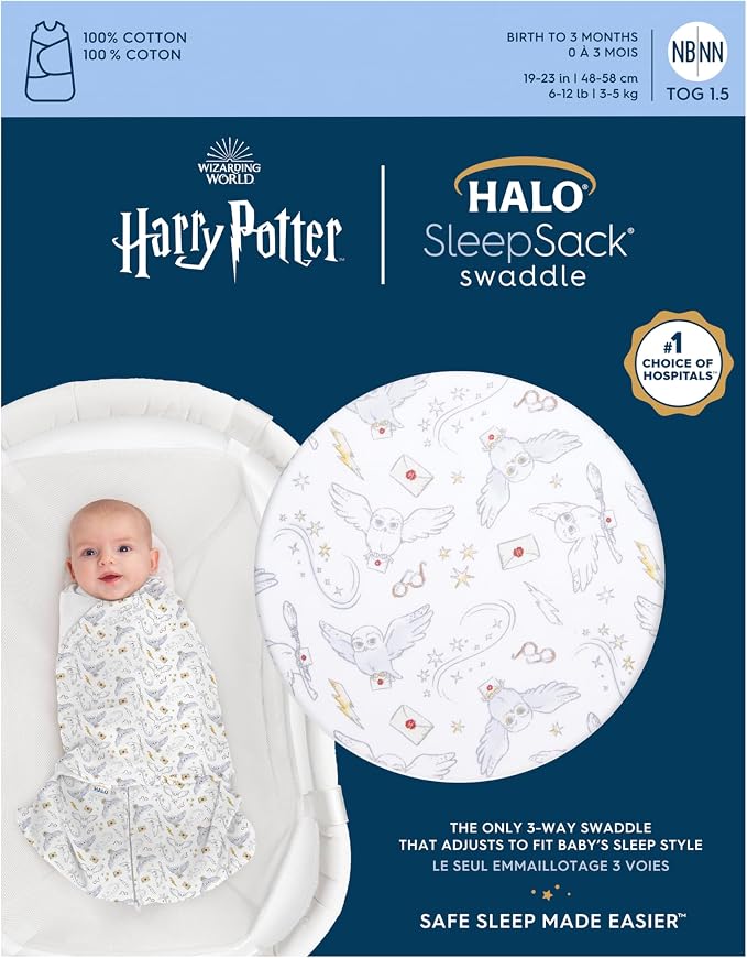 HALO Harry Potter Baby 100% Cotton Sleepsack Swaddle, 3-Way Adjustable Wearable - Image 2