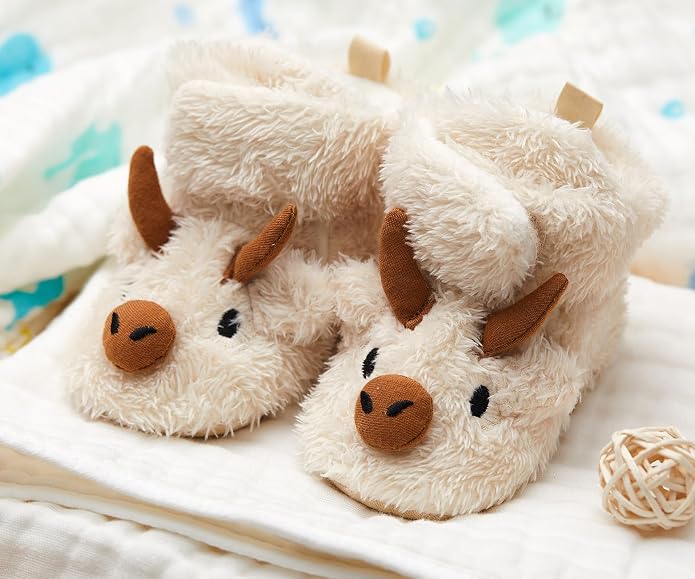 Highland Cow Baby Booties | Newborn Shoes, Infant Slippers, Unisex Styling - Image 3