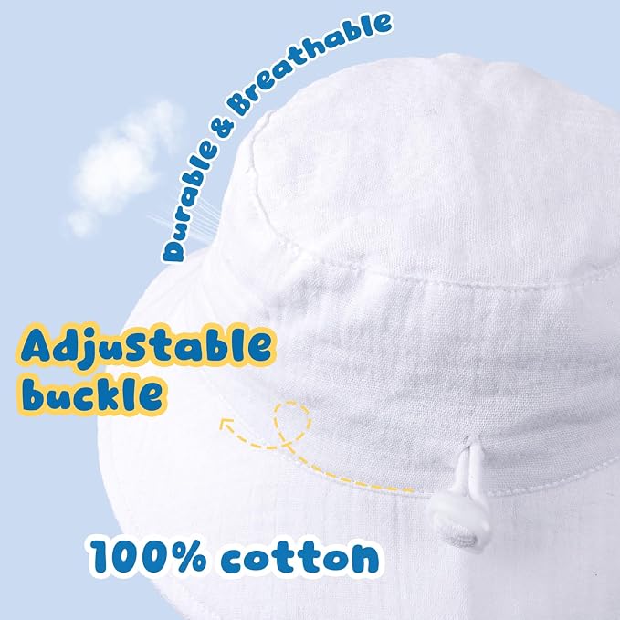 Muslin Baby Sun Hat Sun Protection Baby Toddler Bucket Hats - Image 2