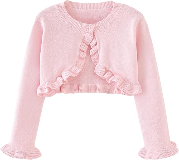 Toddler Girls Cardigan Sweater Bolero Shrug Baby Kids Long Sleeve Cropped Dress by Miccina