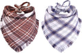Fall Dog Bandana Autumn Thanksgiving Plaid Reversible Triangle Bibs Scarf by KZHAREEN
