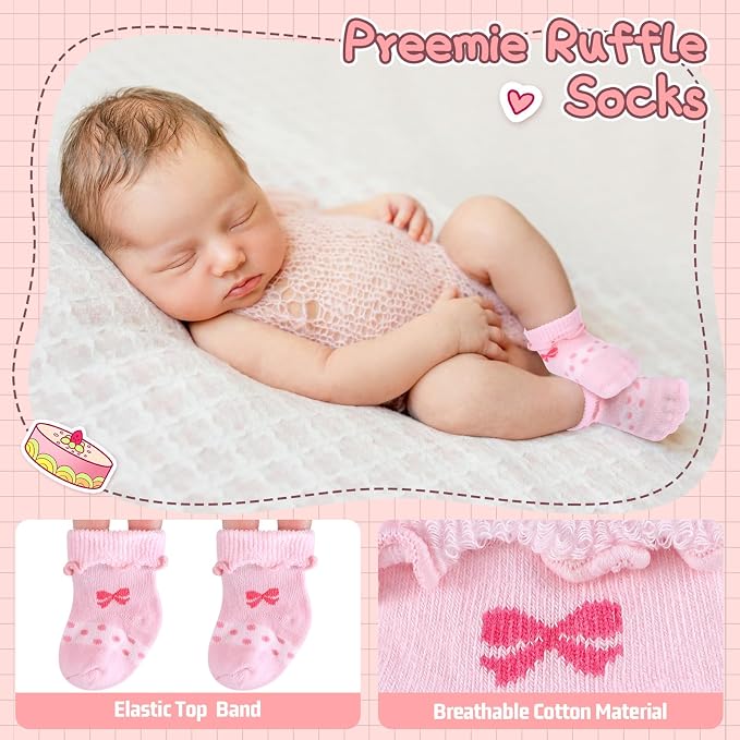 Toulite 12 Pair Preemie Newborn Baby Socks - Image 6