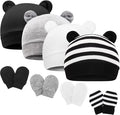 BQUBO Newborn Baby Bear Ears Hats and Mittens Sets Preemie Cotton Caps Baby Boy by DRESHOW