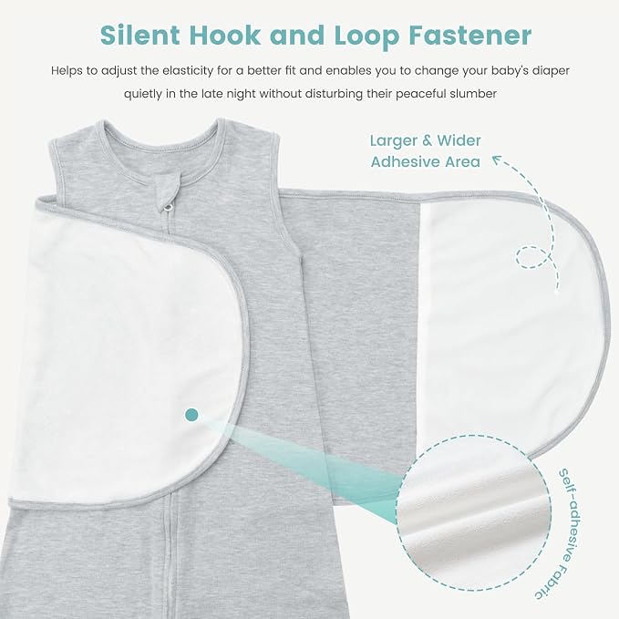 Baby Swaddle Sleep Sack, 1.0 Tog New-Parent-Friendly Swaddle - Image 3