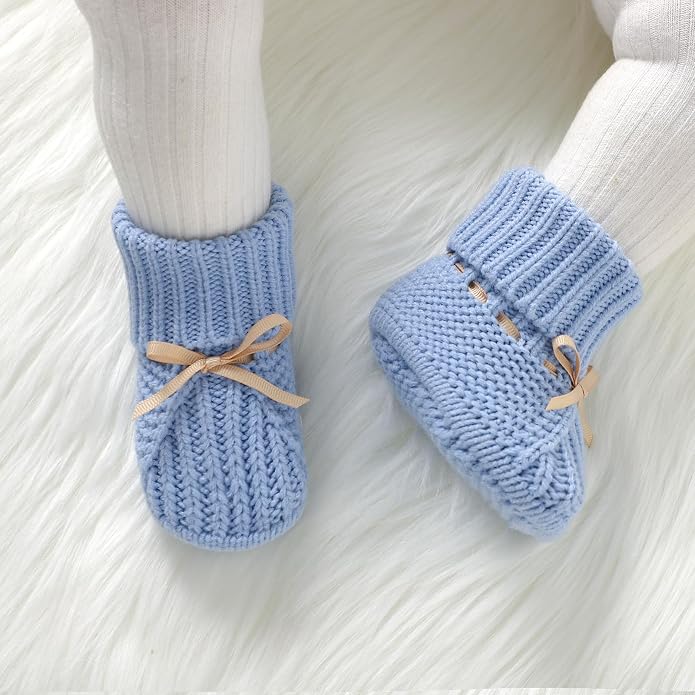 mimixiong Baby Booties Newborn Infant Sock Shoes | Hand Knitting Crochet Boy - Image 2