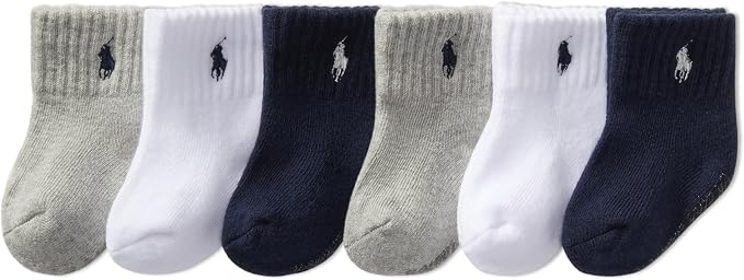 Polo Ralph Lauren Baby’s Classic Sport Ankle Socks, 6 Pair Pack, Soft Stretchy by Unknown