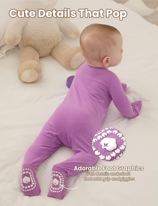 PATPAT Organic Cotton Baby Footie Pajamas - Image 6