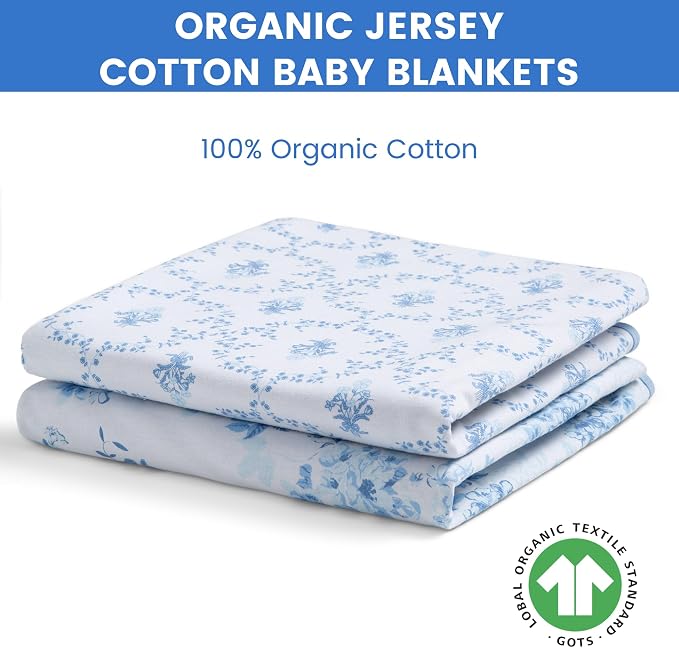 Delta Children 100% Organic Jersey Cotton Baby Receiving Blankets - Image 4