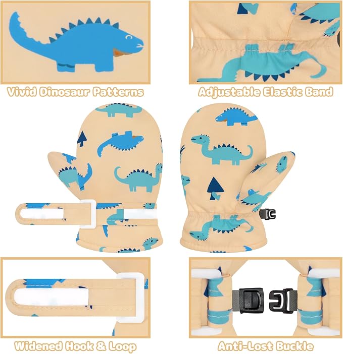 Olreco Baby Toddler Mittens Waterproof Infant Baby Winter Mittens Toddler Snow - Image 5