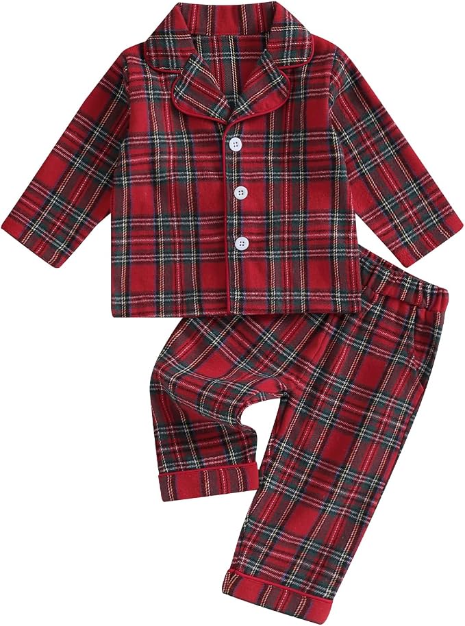 Kids Baby Girl Boy Satin Pajamas Set Button Down Sleep Shirt Top+Long Pants by SAYOO-Alljustforkids
