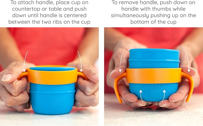 Easy Learn Drink and Snack Set – Baby + Toddler Silicone Learning Cup & Snack Set, Training Cup for Straw and Open Cup Independence – Dishwasher Safe (Ocean)