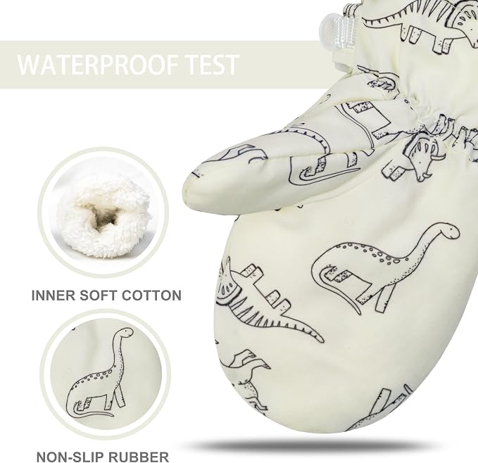 Toddler Mittens Lined Fleece Snow Gloves - Image 2