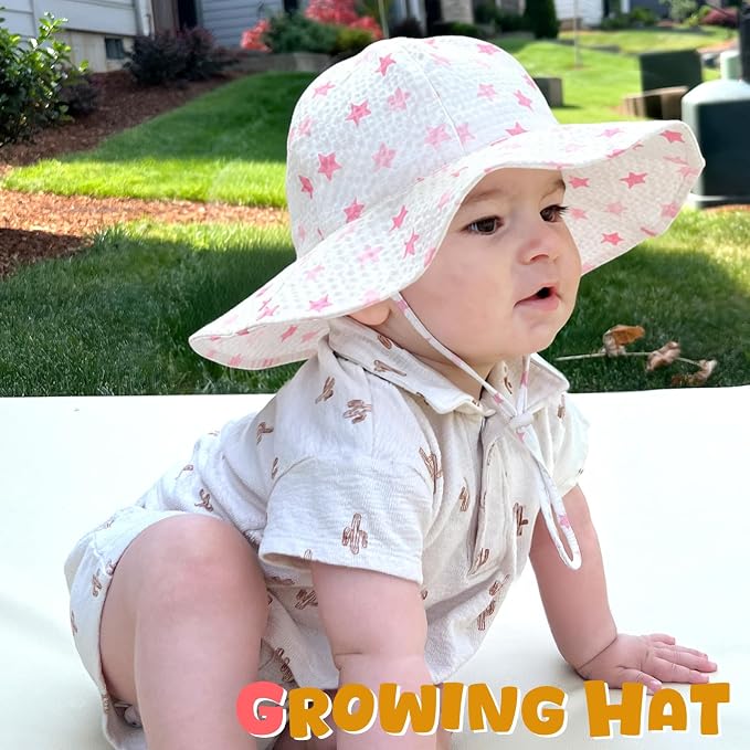 HONGTEYA Baby Sun Hat Wide Brim Adjustable Toddler Beach Bucket Hat | Soft - Image 6