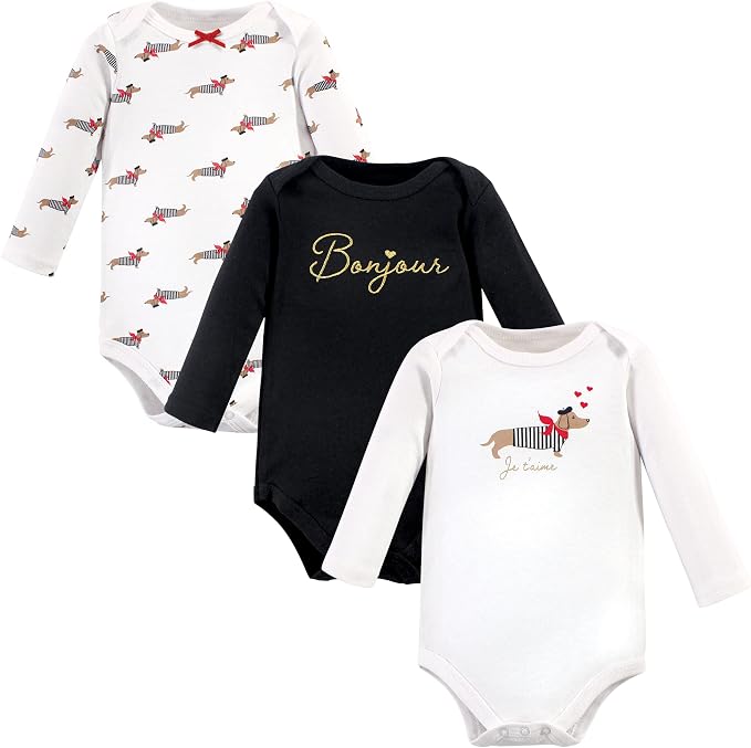Hudson Baby Baby Girls' Cotton Long-sleeve Bodysuits 3-pack by HudsonBaby
