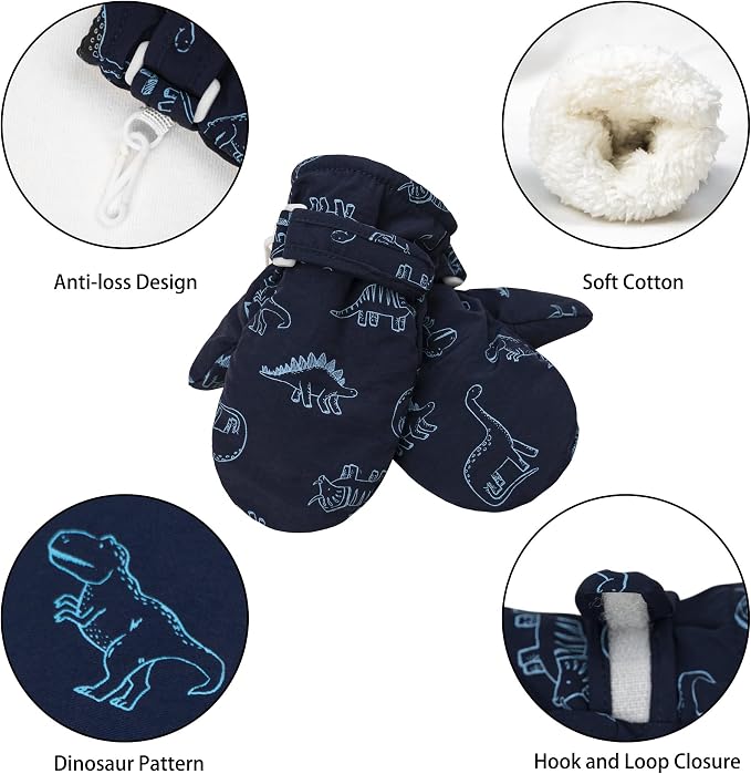 Toddler Mittens Lined Fleece Snow Gloves - Image 4