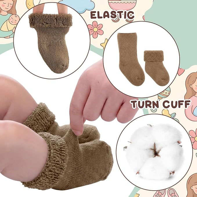 Twistover 10 Pairs Preemie Cotton Turn Cuff Socks - Image 6