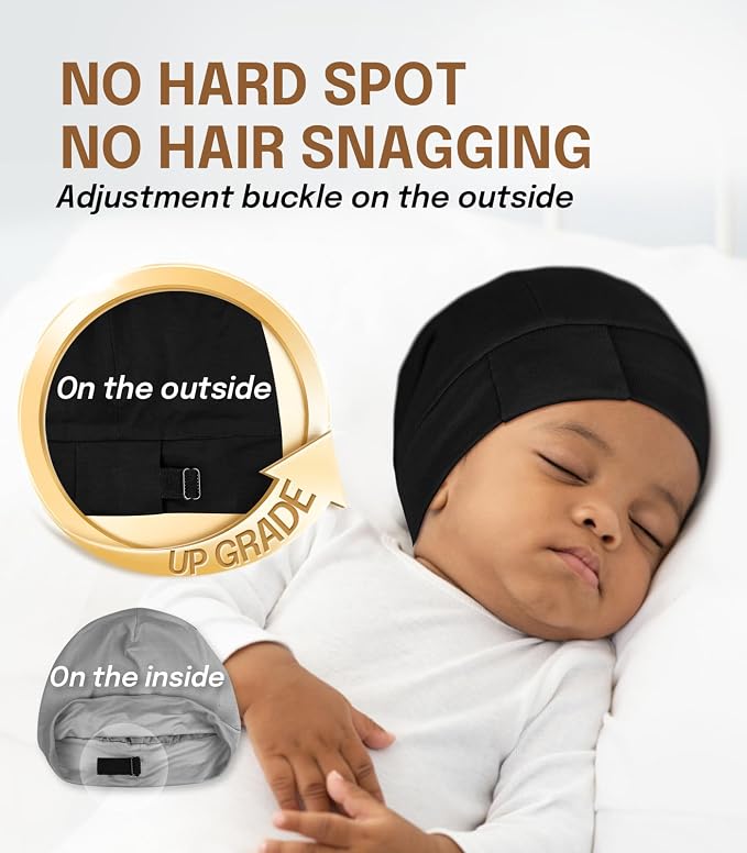 Fittia Baby Bonnet for 0-6 Months, Silky Satin Bonnet for Sleeping, Smooth for - Image 7