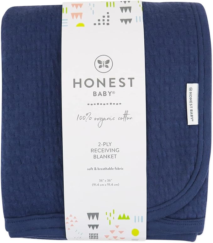 HonestBaby Matelasse Reversible Receiving Blanket 100% Organic Cotton - Image 4